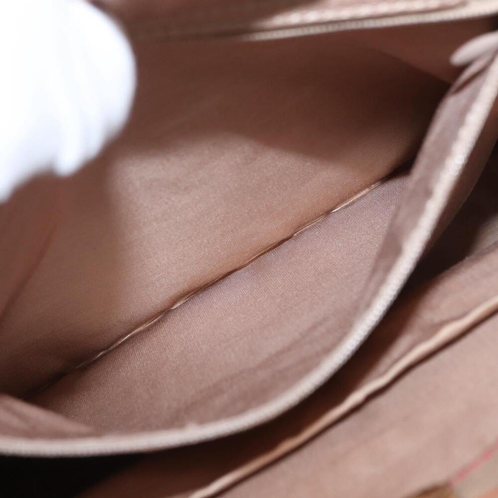 BURBERRY Nova Check Tote Bag Canvas Leather Beige Red gold Auth gh1367 - Picture 12 of 16